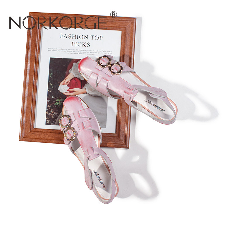 2026新款新款夏仙女风轻甜蜜桃粉圆头小粗跟罗马凉鞋真皮凉鞋女鞋,女鞋,罗马凉鞋,淘宝优惠券,粉丝福利购,淘宝优惠卷