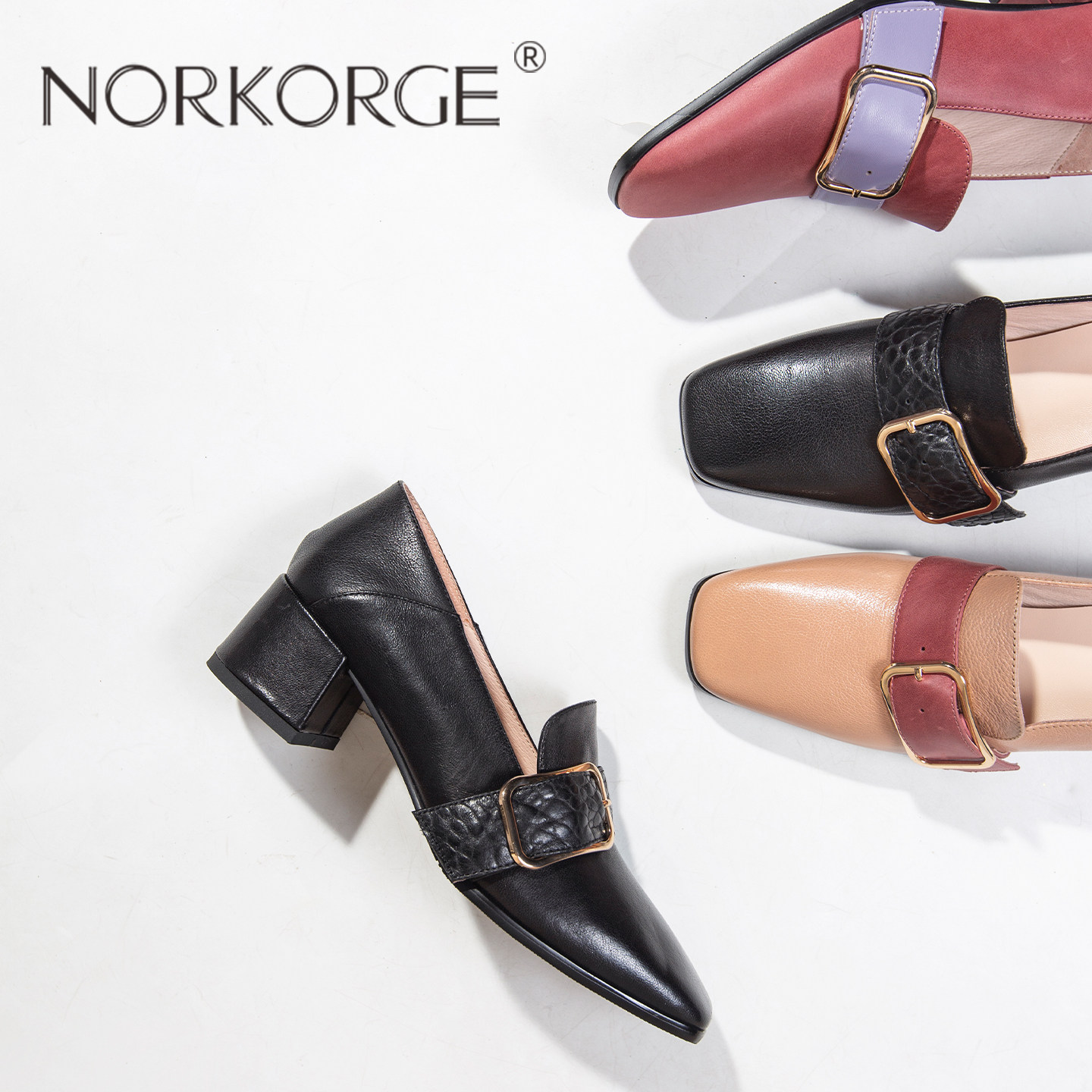 2026新款春秋复古仙女风气质方头中粗跟通勤单鞋女鞋乐福鞋小皮鞋,女鞋,深口单鞋,淘宝优惠券,粉丝福利购,淘宝优惠卷