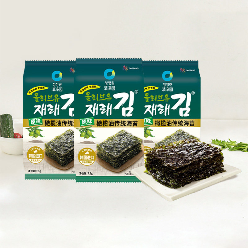 清净园 原味橄榄油传统海苔7.5g*3袋（共22.5g）