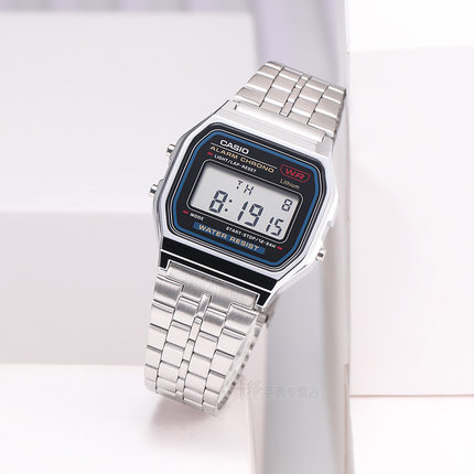 casio卡西欧手表男小银表F91w学生复古方块电子表A159WA/A158WA-1