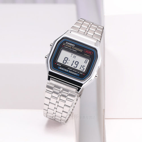 卡西欧复古小银表方块电子表男女