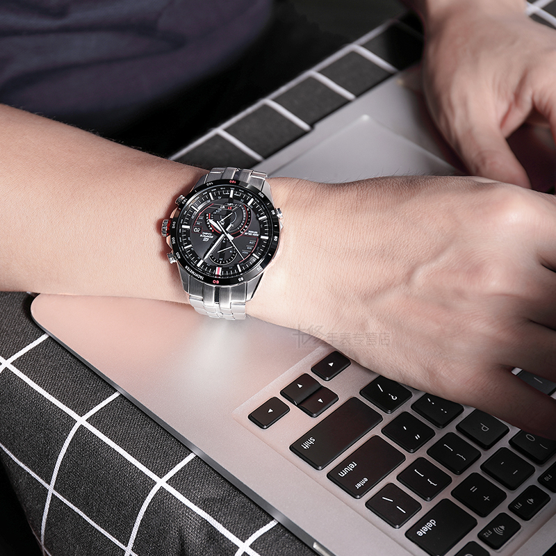 casio卡西欧钢铁之心太阳能男士商务手表男黑暗之心光能eqs-500db