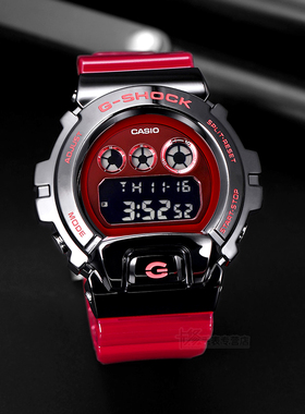 卡西欧手表男casio运动女红色GM-6900B-4金属质感潮流男表G-SHOCK