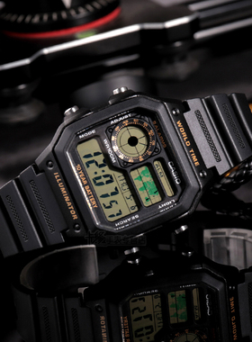 CASIO卡西欧AE-1200经典复古小方表男手表女f91w数显电子表f201