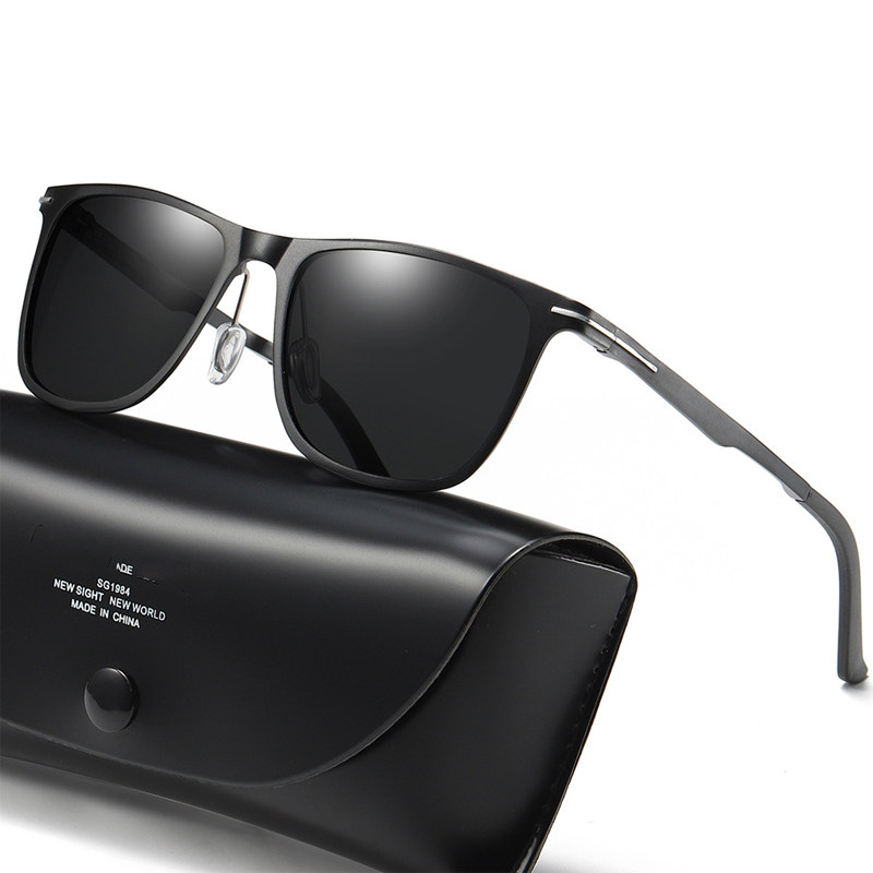 新款铝镁偏光太阳镜时尚方框开车驾驶墨镜户外运动骑行钓鱼眼镜