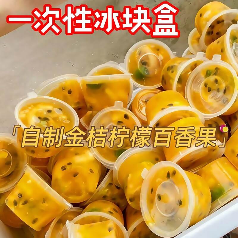 一次性冰块杯模具盒盒子分装柠檬带盖冰冻冻冰块小盒子冰袋神器