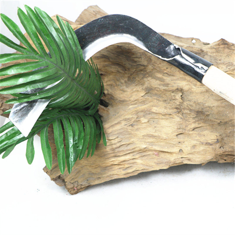 大月牙镰刀割草刀锄草农用除草割稻割小麦镰刀木柄镰刀纯手锻打刀