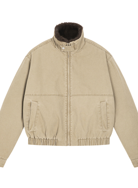 PFR AND水洗做旧立领底特律夹克 双面穿毛毛外套男女短款加厚外套