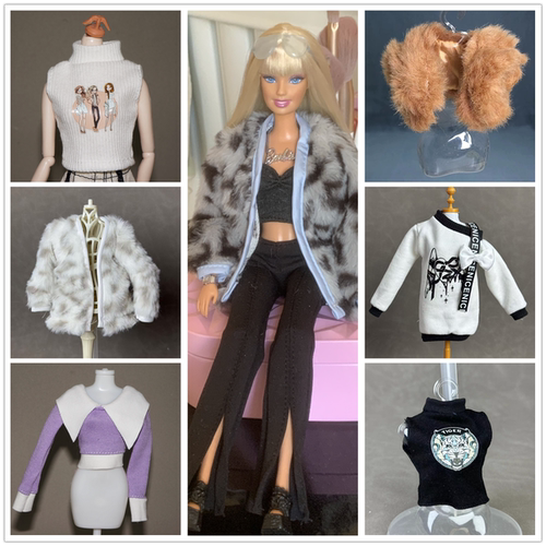 满58元包邮芭芘娃娃衣服单件上衣换装娃娃服装外套DIY自由穿搭五