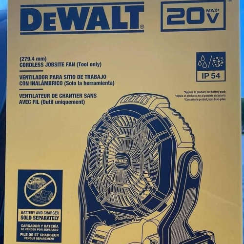 得伟DEWALT锂电20V风速可调DCE511B可悬挂台式充电风扇DCE512N