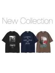 26Ss New Undercover Japanese Retro Uc Trendy Washed Print Unisex Loose Short-Sleeve T-Shirt