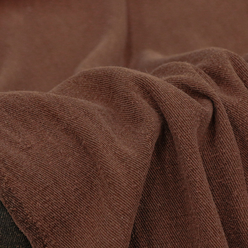 【焦糖色】重磅老料桑油丝粗布莨绸香云纱布料小众设计师服装面料