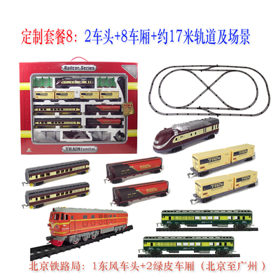 现代超大东风复古绿上海火车模型