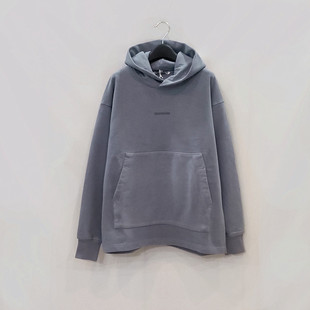 北欧出口尾货秋冬季偏厚款纯棉印花宽松长袖套头连帽卫衣男女同款