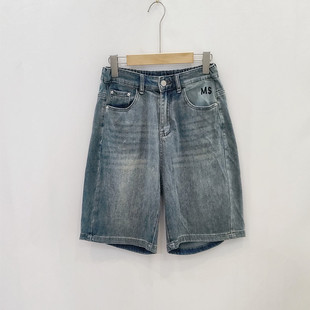 牛仔中裤女夏季新款简约高腰显瘦五分裤款式阔腿夏偏薄款直筒裤