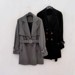 高级感风衣女2024年春秋新款中长款高端气质流行小个子英伦风外套