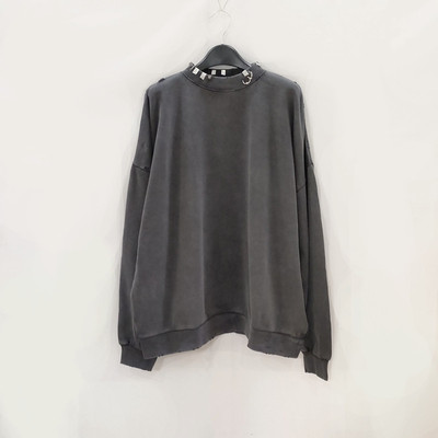 100纯棉水洗做旧套头长袖卫衣