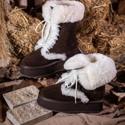 小萝莉一穿就爱!隐形稳固内增高11cm宫廷芭蕾风皮毛一体雪地靴女