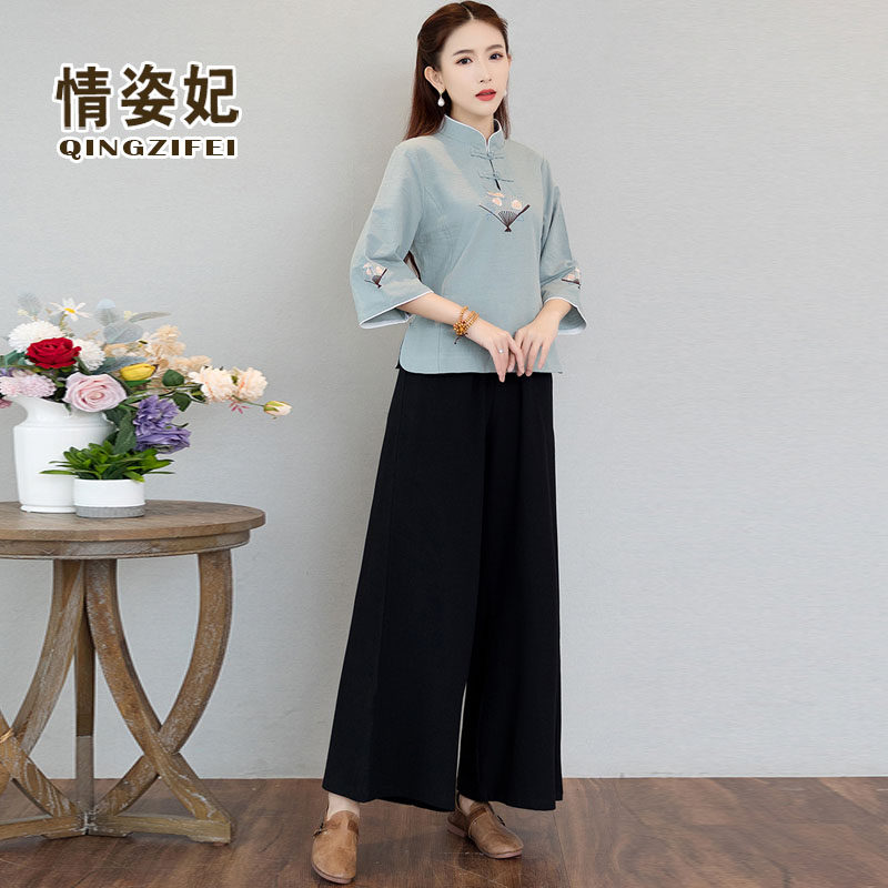 民国复古女装居士服中医馆茶楼女技师服中式唐装养生馆采耳工作服