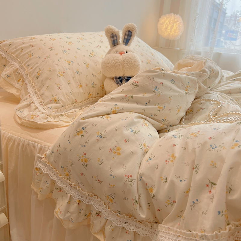 全棉四件套纯棉床单床裙四件套