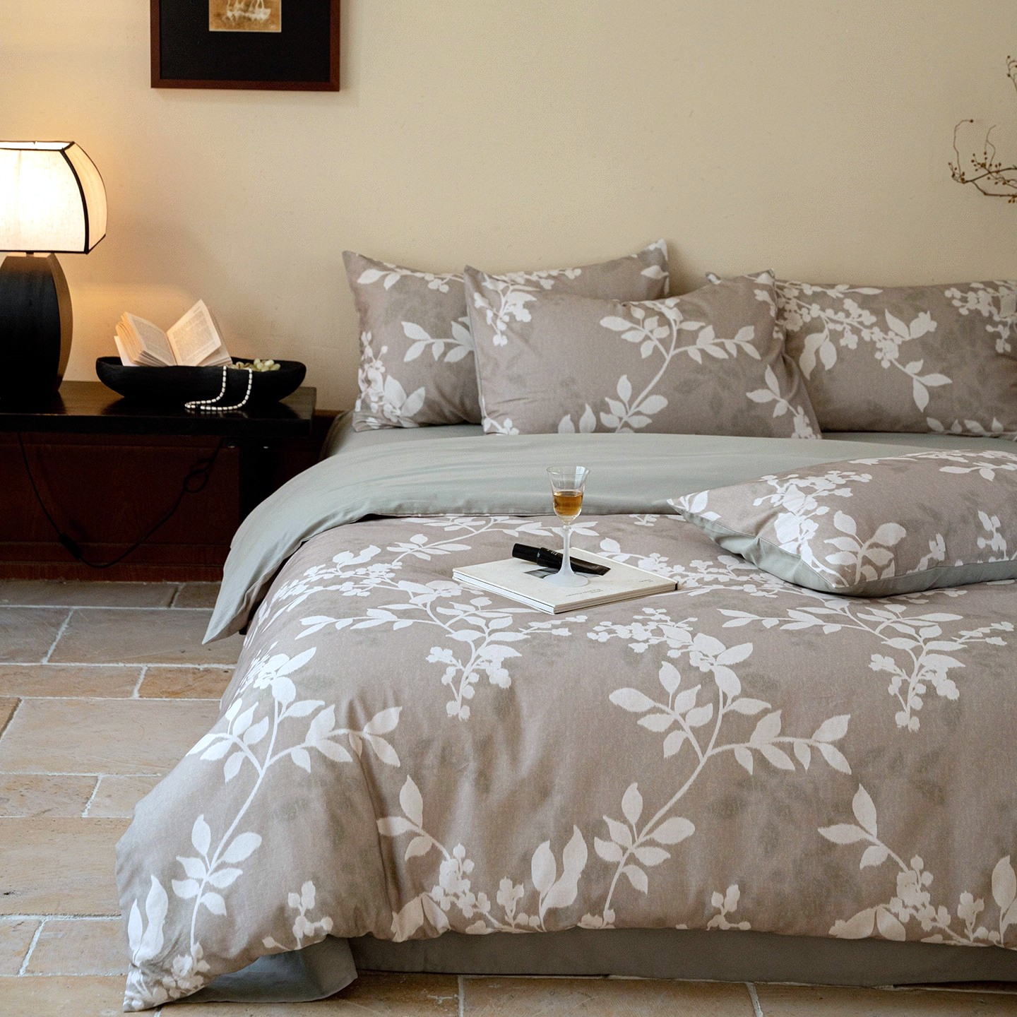 优丝雅全棉加厚复古四件套纯棉被套床单床笠款床上用品1.5米1.8m