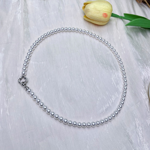 6mm冷光白施家珠项链45厘米