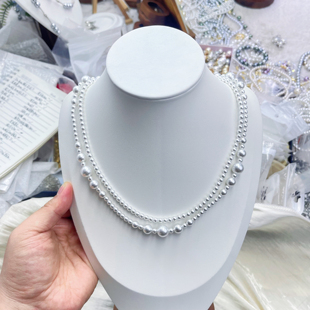 设计款双层施家珠项链首尾项链中长款毛衣链