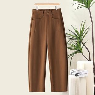 女装 后松紧显瘦垂感亲肤镰刀西裤 藏青色西装 女2025秋季 弯刀裤 爆款