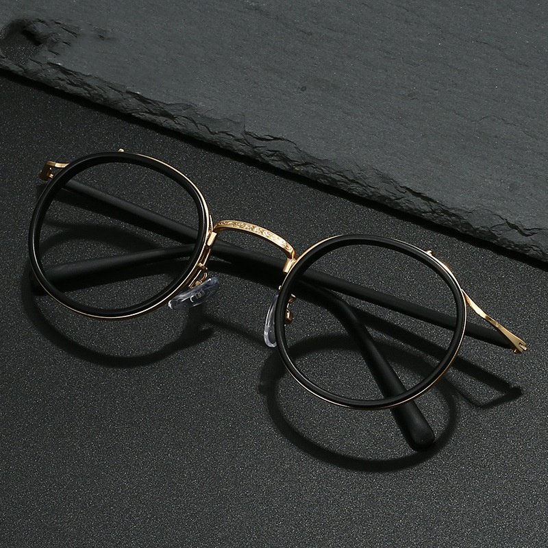 胡歌同款复古民国风超轻纯钛眼镜框男圆框女近视眼镜架高度数镜框