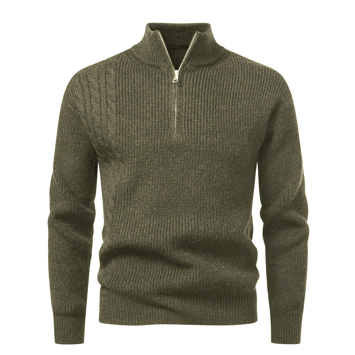 男士立领拉链纯色长袖毛衣1815-M70-F60，男装针织衫/毛衣，星座1815