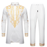 欧美新款男士民族风长袍套装套装长袖1815-TZ09-F90，男装民族服装，星座1815