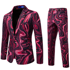 外贸男士一粒扣数码印花西服礼服演出服1815-TX956-F125，男装西服，星座1815