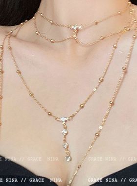 欧美bikini身体链性感朝上胸链饰品女bodychain锁骨链