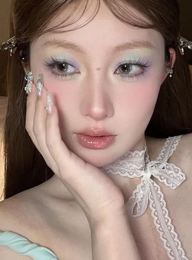 叠戴蝴蝶结白色蕾丝飘带项链女细窄丝带百搭锁骨颈带丝巾