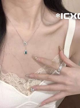 绿色葫芦项链女款2025新款高级感轻奢小众锁骨链钛钢不掉色颈链女