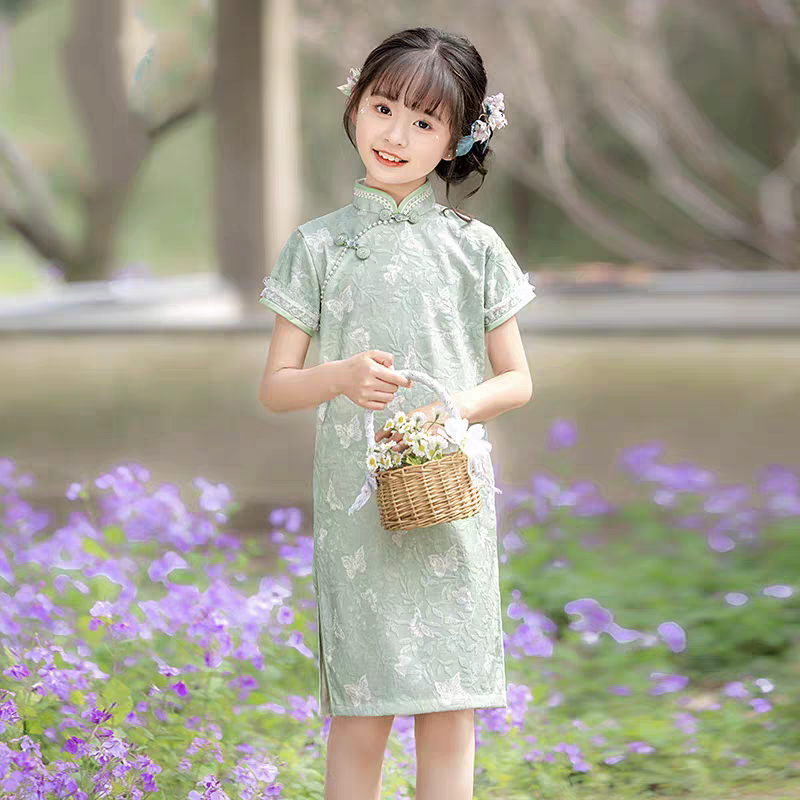 汉服女童旗袍夏季新款儿童装国风改良连衣裙新中式演出服日常可穿图片