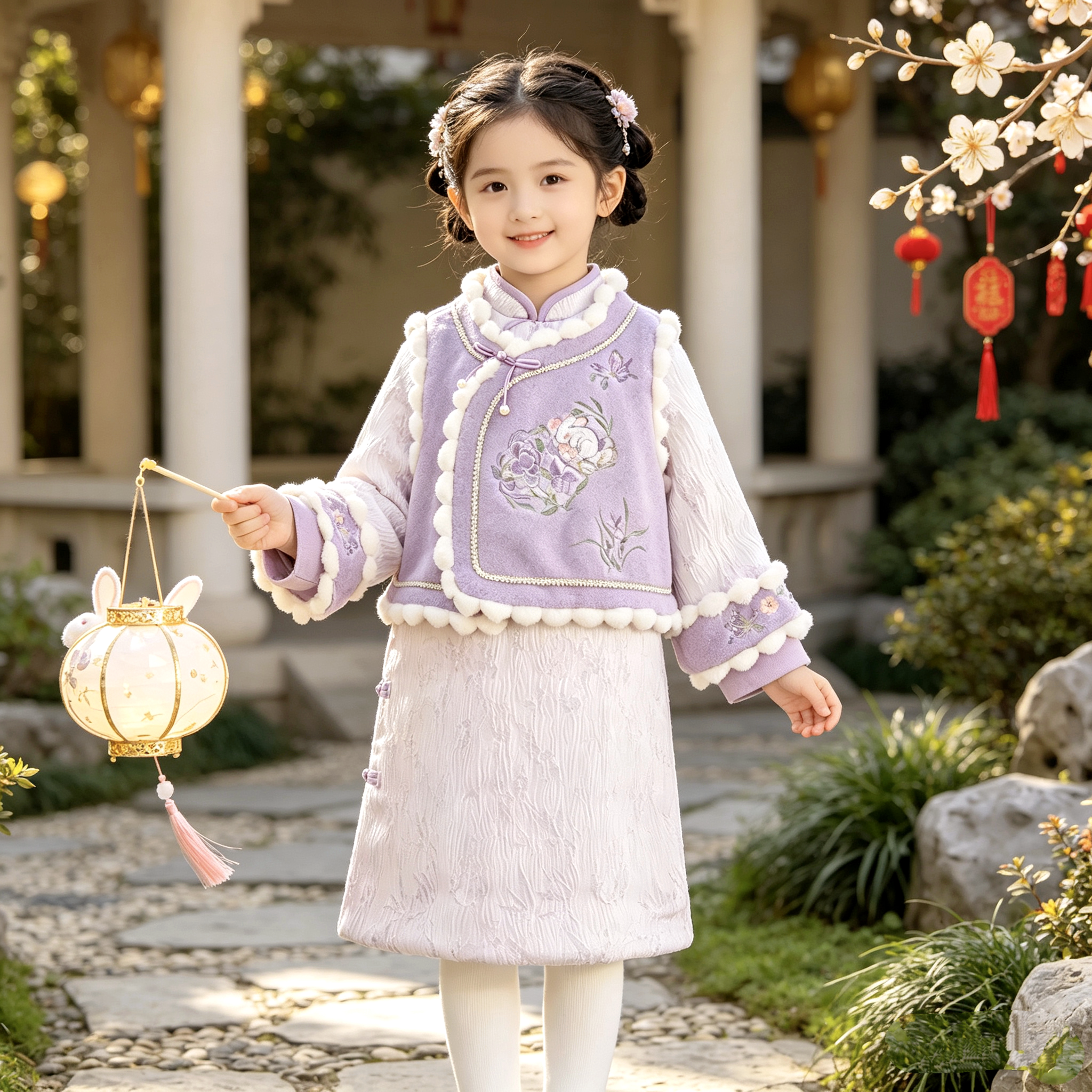 女童汉服2026冬装儿童新中式国风超仙旗袍宝宝加厚古装女孩拜年服
