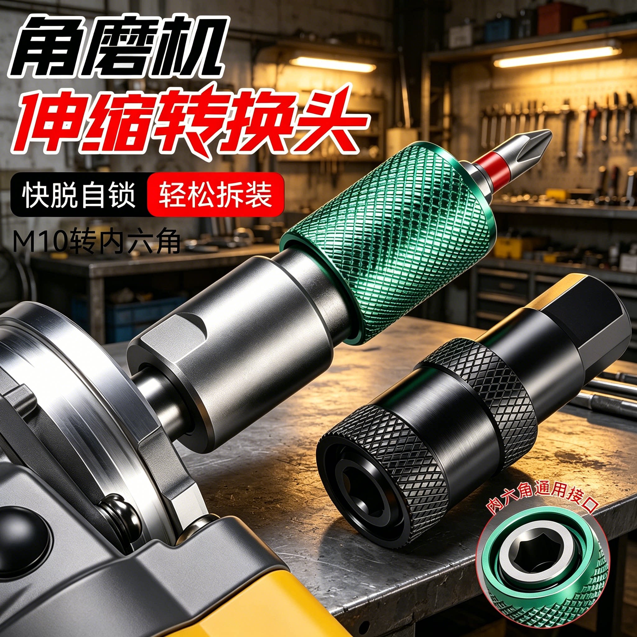 工业级快脱自锁电钻转换头接头