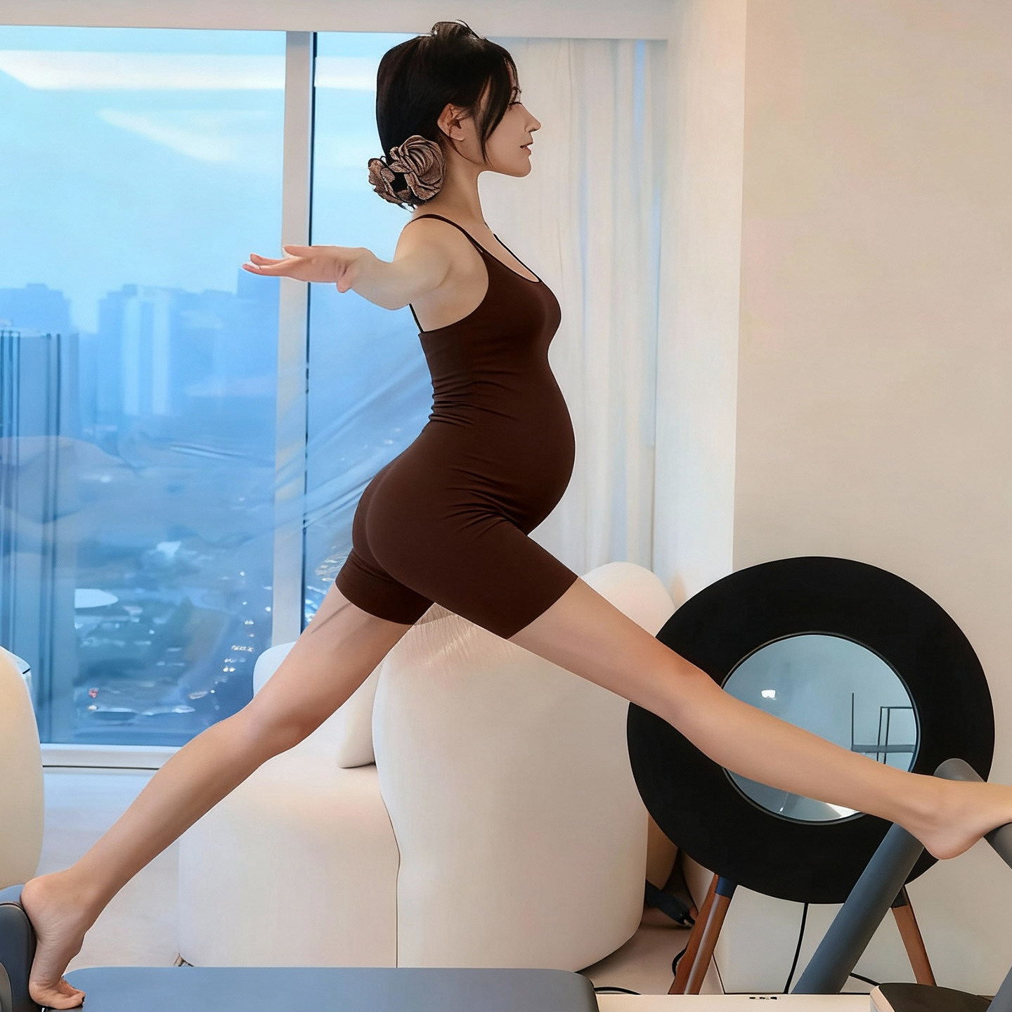 孕期瑜伽服连体衣女高弹力舒适紧身衣绝美孕妇普拉提训练服套装