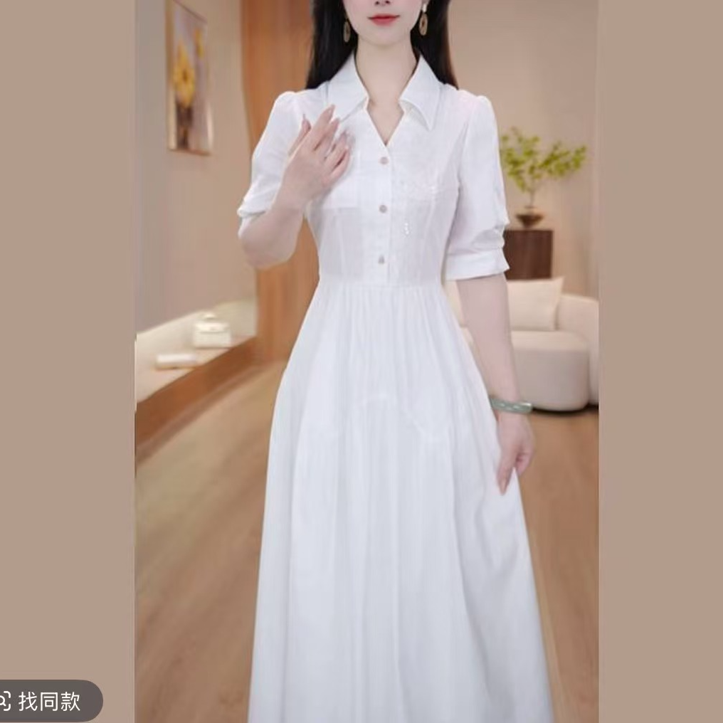 【茉宸】2026女士夏装新款轻薄柔软洋气减龄轻奢连衣裙M-4XL