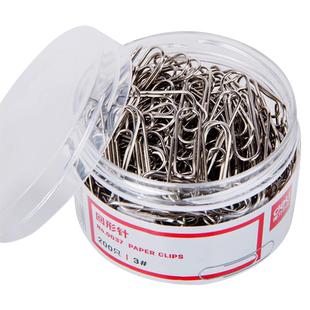 得力0037回形针29mm镀镍表层足斤足两200枚曲别针财务办公文具用品小清新卡通彩色创意金属曲别针书签多造型