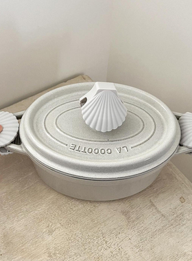 韩国白色硅胶贝壳防烫锅把手套装防烫白色锅柄锅耳防滑耐高温