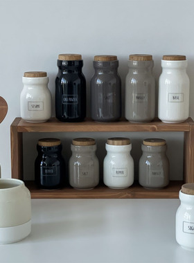 韩国进口tackaon陶瓷调料瓶防潮厨房调料罐家用旋转撒粉调料瓶罐