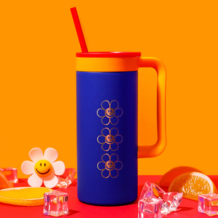 韩国wiggle wiggle太阳花保温马克杯女士高颜值办公室容量大