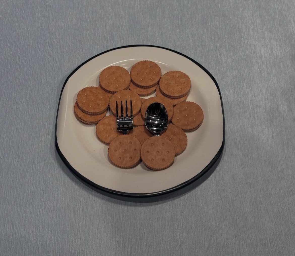 韩国代购gentle monster餐具品牌Nuflaat饼干造型迷你甜品叉勺
