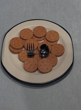 韩国代购gentle monster餐具品牌Nuflaat饼干造型迷你甜品叉勺