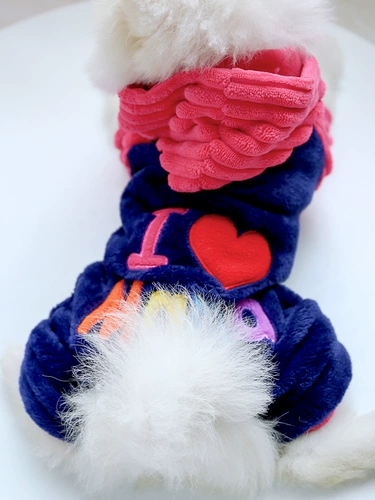 Одежда для домашних животных маленькая собака Тедди четырехдушная одежда для одежды Бомей Утолщен и бархат осенью и зимним сезоном