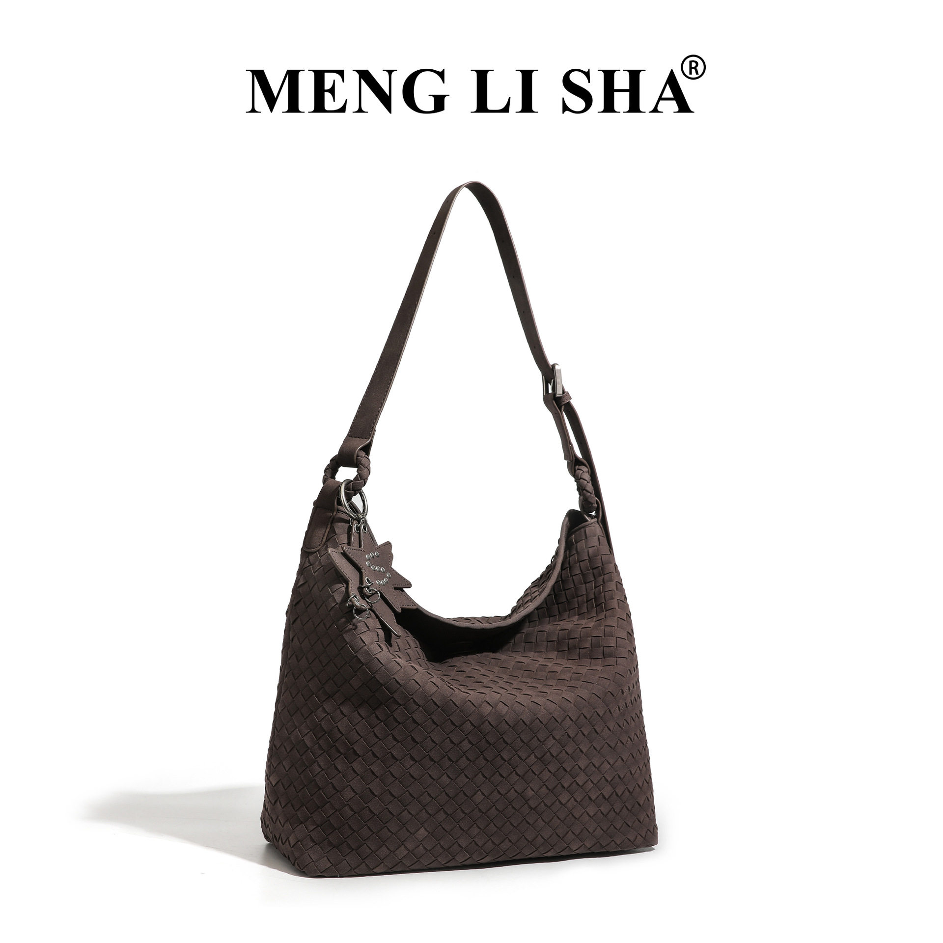 2026秋季新款麂皮绒慵懒休闲托特星星挂饰包包单肩腋下大编织女包,箱包皮具/热销女包/男包,托特包,淘宝优惠券,粉丝福利购,淘宝优惠卷