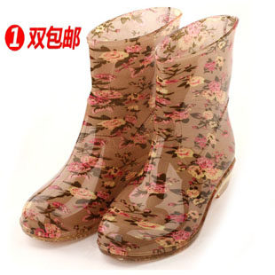 韩版新款碎花系列女士短筒水鞋雨鞋水靴雨靴厂家直批促销包邮