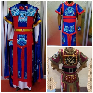 团龙祥云潮水套装 演出服越剧黄梅戏吕布将军武生服装 戏曲古装 新款